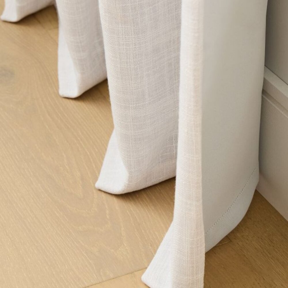 West Elm Crossweave Blackout Curtain Set of 2 STONE WHITE